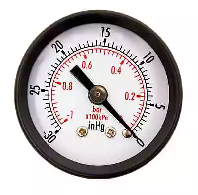 1-1/2  Utility Vacuum Pressure Gauge WOG Black Steel Case 1/8  NPT Center... • $7.48