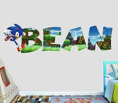 $32.45 • Buy Sonic The Hedgehog Custom Vinyl Lettering Stickers Wall Decals Name Art VIC54