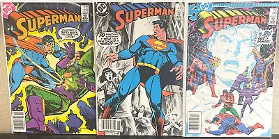 SUPERMAN Comic Lot Of (3) AWESOME! Vintage DC Comic Books Nice Run- #412-414 • $12