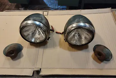 35 Ford Car Headlights Stands Buckets Sealed Beam Conversion Complete 1935 Coupe • $200