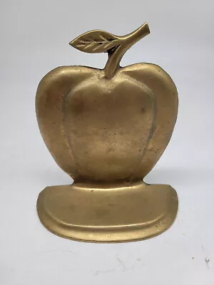 Single Vintage Solid Brass Apple Bookend • $15.15