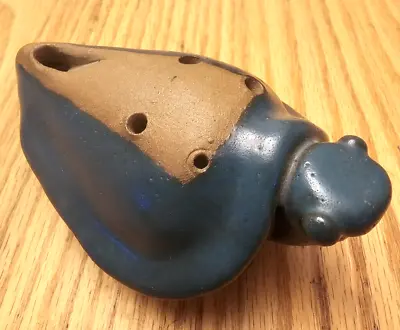 Ocarina Clay Turtle Aztec Mayan Flute Whistle Painted Folk Art 5  Signed • $15