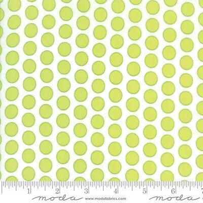 Moda Fabric 22317-12 FROLIC Me My Sister Grass Green Dottie Dots - 1 YARD • $7.99
