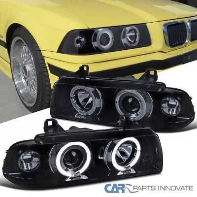 Smoke Fit 1992-1998 BMW E36 318i 325i 328i M3 LED Halo Projector Headlights Lamp • $134.95