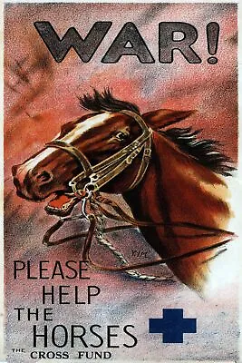 5950.War Please Help The Horses.Decor POSTER.Decoration.Home Room Wall Design • £45.36