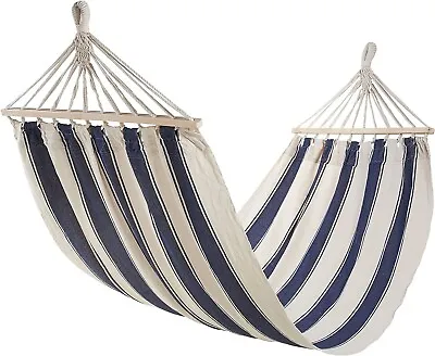 1 Seater Hammock For Garden - 100% Cotton Freestanding Single Hammock - VonHaus • £22.99