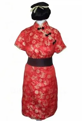 Geisha Outfit And Wig Oriental Japanese Chinese Fancy Dress Costume New 12  • £18.99