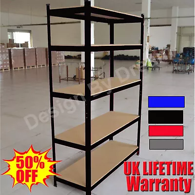 £28.20 • Buy Black - 5 Tier Metal Shelving Unit Storage Racking Shelves Garage Warehouse Shed