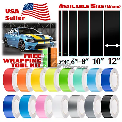 Gloss Color Racing Stripes Vinyl Wrap For Dodge Charger Stripe Sticker 10FT/20FT • $11.79