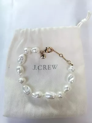 J Crew Faux Pearl Bracelet Goldtone Clasp • $15