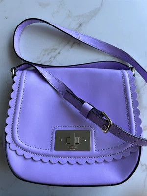 $130 • Buy Kate Spade Lilac Scalloped Edge Leather Crossbody Bag