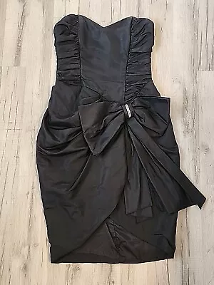 Vintage 80s90s Black Party Prom Dress Sleeveless Wiggle Sz 13 • $58