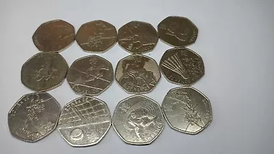 2012 UK Olympic 50 Pence Set Of 12 • £6.99