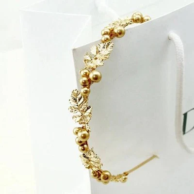 £5.29 • Buy Women Ladies Elegant Pearl Headband Gold Hair Band Wedding Hair Accessories