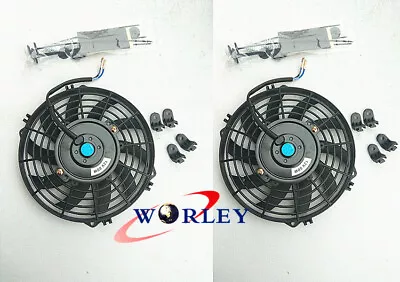 $56 • Buy 2 X 9  12V Radiator Electric Cooling Fan & Mounting Kit 9 Inch