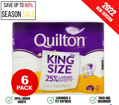$9.68 • Buy Quilton King Size Unscented Toilet Paper Rolls 6pk- 25% Large Sheet Toilet  Roll