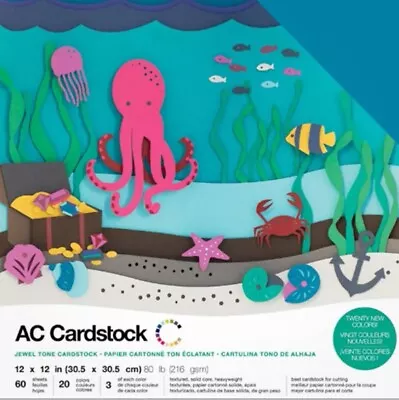 American Crafts Variety Cardstock Pack 12 X12  60/Pkg-Jewel • £2.50