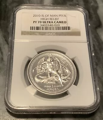 2010 Isle Of Man Angel Platinum 1 Oz With NGC PF70 High Relief • $1688.88