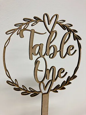 £5.99 • Buy Wooden Wedding Table Numbers - Table Centrepieces - Personalised Table Numbers