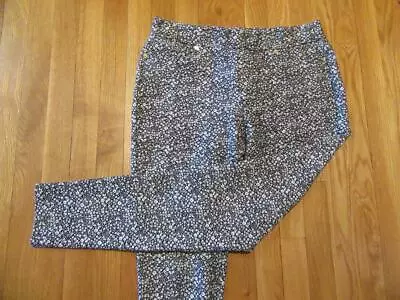 MICHAEL KORS Women`s Lg. Black & White Floral Print Cotton Blend Leggings ~NEW~ • $10