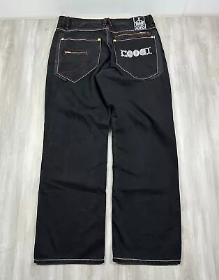 Coogi Embroidered Mens Black Dark Wash Denim Straight Leg Jeans Size 38x34 Y2K • $29.99