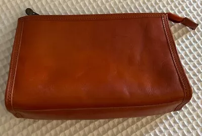 Old Angler Men’s Small Orange Bag/Clutch Genuine Leather Made In Italy • $9.99