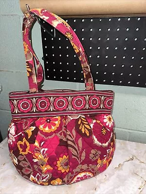 Vera Bradley Carnaby Pink & Tan Medium Size Floral Shoulder Purse • $9.99
