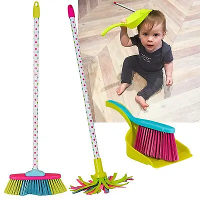 £12.99 • Buy Kids Cleaning Sweeping Play Set Mop Broom Brush Dustpan Pretend Toy Gift Set