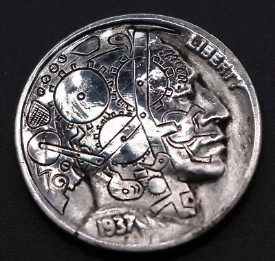 1937 Steampunk Gears Hobo Nickel • $20