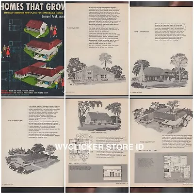 Homes That Grow By Samuel Paul Mid Century Modern Vintage House Plans That Are E • $39.99