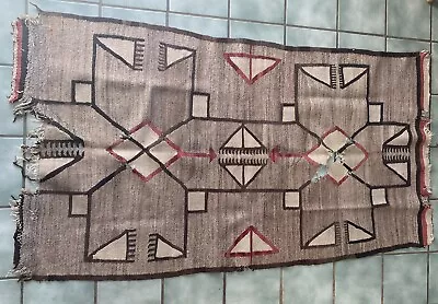 WOW!! 1890-1920 Vintage Native American Navajo Rug Storm Pattern 30.5” X 58” • $799