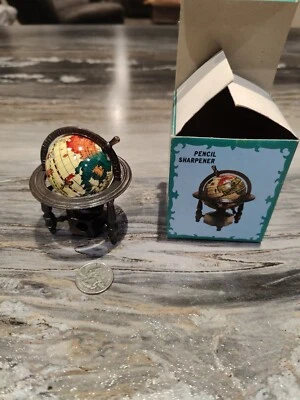 $12.90 • Buy Vintage Die-Cast Miniature Pencil Sharpener - World Globe With Box NOS