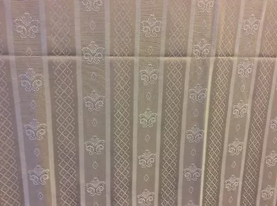 £29.99 • Buy CREAM CURTAIN FABRIC 3.70m Cream Fleur De Lys Stripe Curtain Fabric **