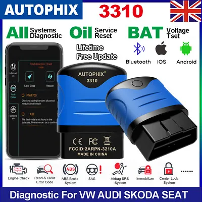 Car Fault Code Reader For VW AUDI SKODA SEAT OBD2 All Systems Scanner Oil Reset • $61.90