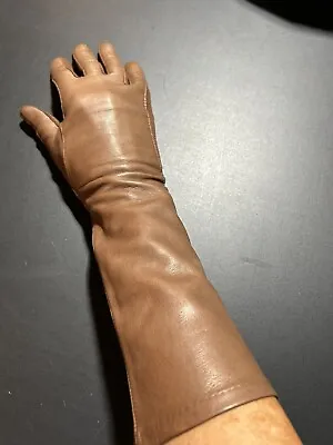 Vintage Van Rattle Brown Leather Gloves • $27