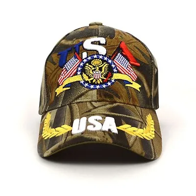 USA Hat Baseball Cap American Flag Embroidered Patriotic Adjustable Ball Cap Men • $14.99