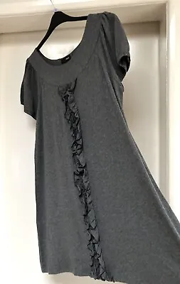 £9 • Buy Next Stretchy Charcoal Grey Party Pregnancy Work Tunic Style Dress Size 12 - 14
