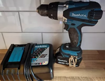 Makita DHP458 18V LXT Cordless Combi Hammer Drill With 3Ah Battery & Charger • £79