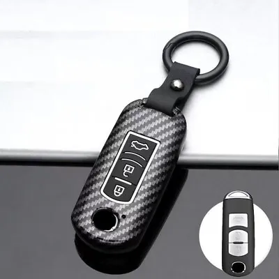 $19.99 • Buy Carbon Black Car Remote Key Fob Case Cover For Mazda 2 3 5 6 CX-3 CX-5 CX-7