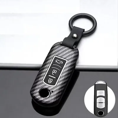 Carbon Black Car Remote Key Fob Case Cover For Mazda 2 3 5 6 CX-3 CX-5 CX-7 • $19.99