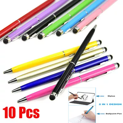 10pcs Lot 2 In1 Touch Screen Stylus Ballpoint Pen For IPad IPhone Samsung Tablet • $8.89