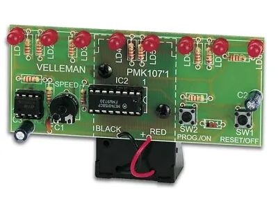 Velleman MK107 Adjustable Speed LED Running Light DIY Soldering Kit • $11.97