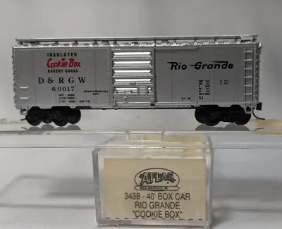 N Scale  Atlas # 3438 RIO GRANDE  Cookie Box  40' Boxcar  D & RGW 60017 • $14