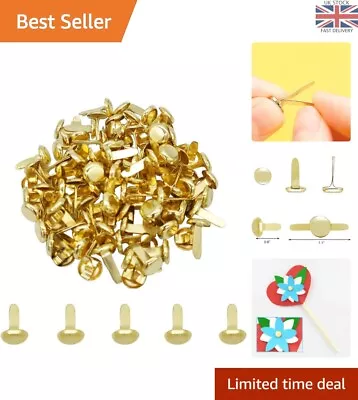 100pcs Golden Split Pins For Scrapbooking & Crafting - 0.3 X 0.6Inch • £4.99