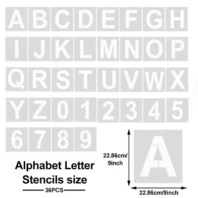 36pcs Number Template Large For Painting Wall Alphabet Letter Stencil Drawing • $31.55