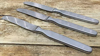 $35.19 • Buy Fedcal Tedcal German Germany 3 Dinner Knives Mid Century Modern Sleek Round Tip