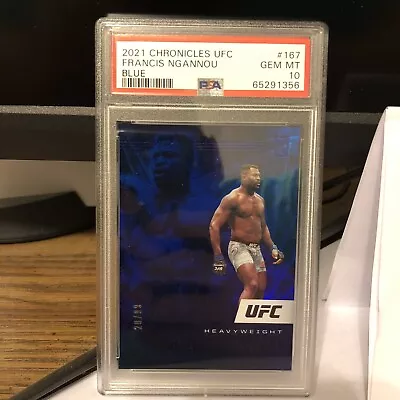 2021 Panini Chronicles UFC Illusions Blue /99 Francis Ngannou #167 PSA 10 GEM MT • $150