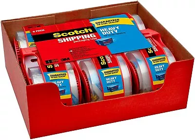 Packaging Tape Heavy Duty Scotch Mailing Shipping Strong Seal Dispenser 6 Rolls • $27.98