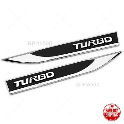 Universal Turbo Sport Car Side Door Fender Black Marker Badge Emblem Decorate • $11.99