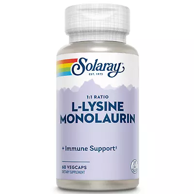 L-Lysine Monolaurin Immune Supplement | 1:1 Ratio | 60 VegCaps 30 Serv. • $12.99